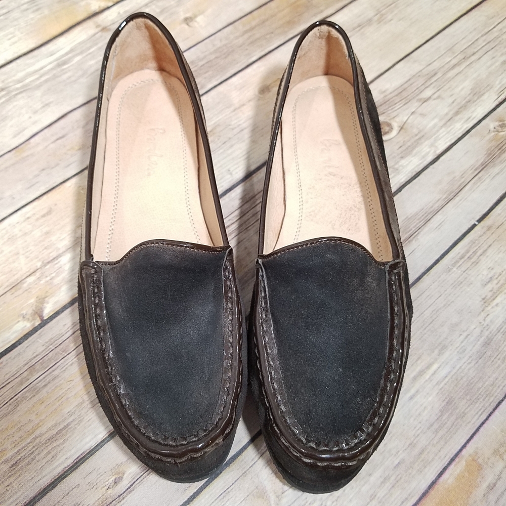Boden black suede loafers 39